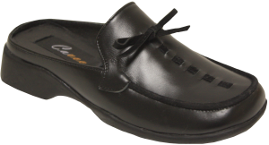 Girls Slippers w/ Lace Up on the Front-(Black/Lea)